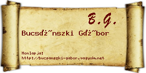 Bucsánszki Gábor névjegykártya