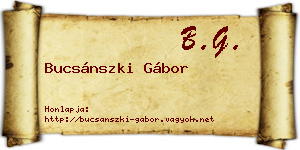 Bucsánszki Gábor névjegykártya
