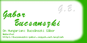 gabor bucsanszki business card