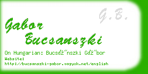 gabor bucsanszki business card